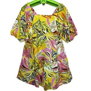 100% Sustainable Cotton Tropical‎ Floral Dress Plus Size 3X Made In India Resort